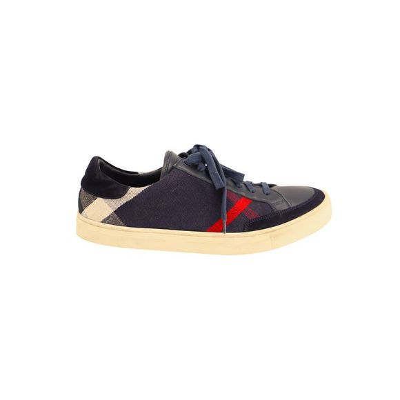Burberry Blue Leather Low Top Sneakers